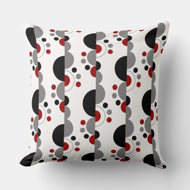 Almofada Abstrato Crescents 01 - Ruby Red (Frente)