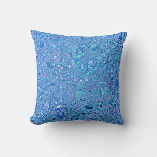Almofada Abstrato Crystal Turquoise e Blue (Frente)