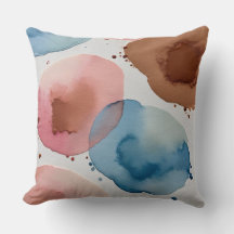 Abstrato de aquarela rosa, azul e bronze