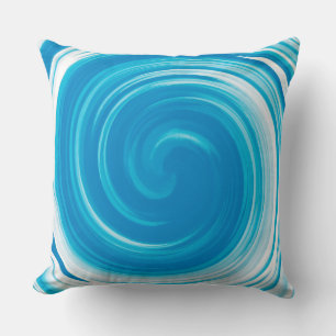 Almofada Abstrato de Arte Azul Moderno Bondi