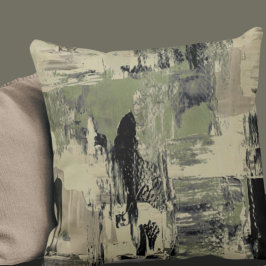 Almofada Abstrato de arte verde e negra