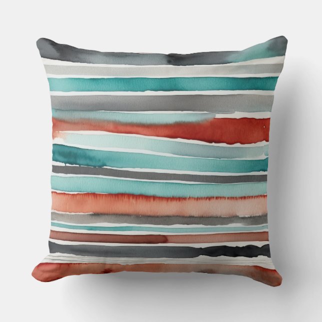 Almofada abstrato de carvão vermelho e carvões (Frente)