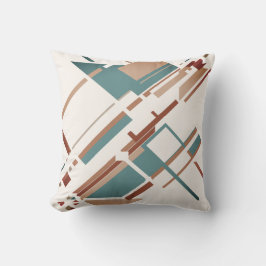 Almofada Abstrato de Diagonal Desbranco-Cinza Verde-Feira V