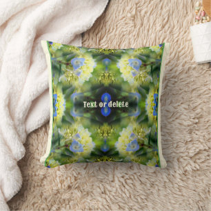 Almofada Abstrato de Flor de Hydrangea Azul Personalizado
