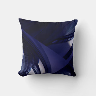 Almofada Abstrato de Futurística Azul da Noite Escura Moder