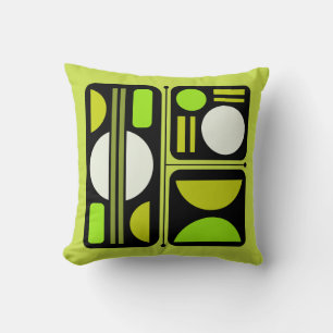 Almofada Abstrato de Geometria Retro Arte Verde