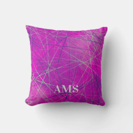 Almofada Abstrato de Linhas de Rede Puro n-Rosa