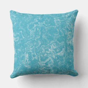 Almofada Abstrato de mármore azul-turquesa e branco