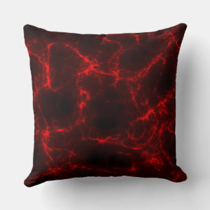 Almofada Abstrato de mármore vermelho e preto