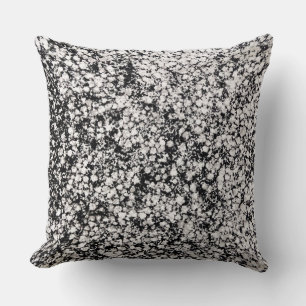 Almofada Abstrato de mosaico preto branco esbranquiçado, Ci