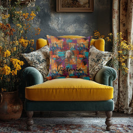 Almofada Abstrato de Multicores do Travesseiro de Fotografi