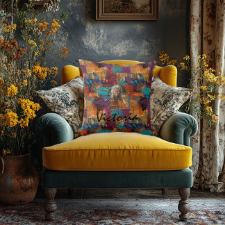 Almofada Abstrato de Multicores do Travesseiro de Fotografi