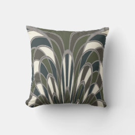 Almofada Abstrato de Mushroom - Art Deco - Moss