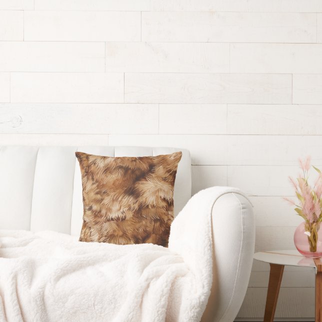 Almofada Abstrato de Peles Castanhas (Sofá)