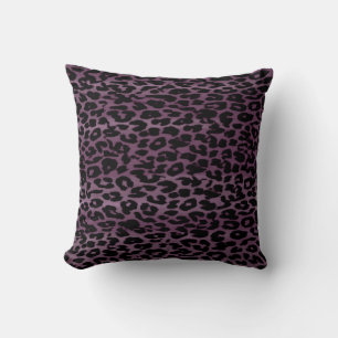 Almofada Abstrato de peles de leopardo de padrão roxo