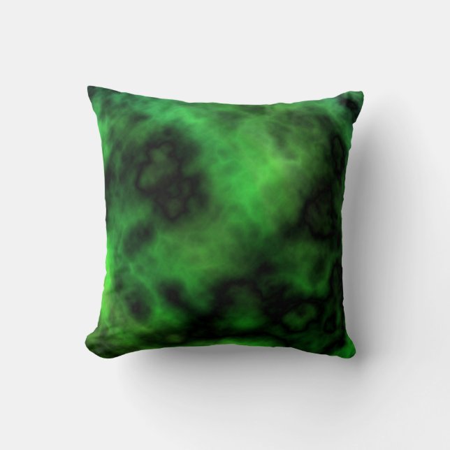 Almofada Abstrato do Funky Neon Green Emerald Halloween (Frente)