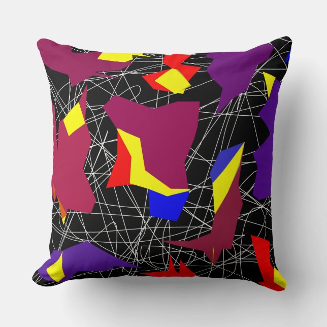Almofada Abstrato e formas e cores diferentes (Frente)