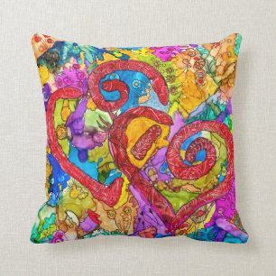 Almofada Abstrato e Travesseiro decorativo de Corações Colo