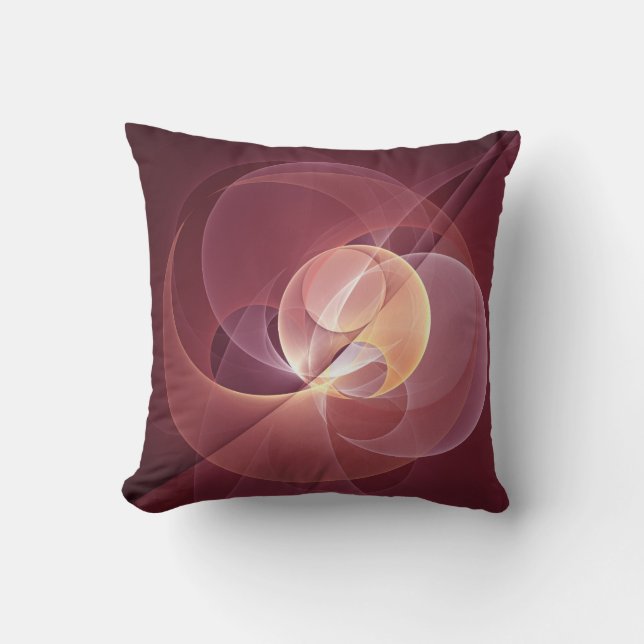 Almofada Abstrato Elegante Moderno Vinho Vermelho Arte Frac (Frente)