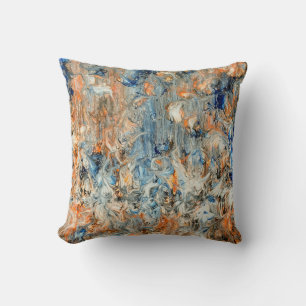 Almofada Abstrato em azul e laranja