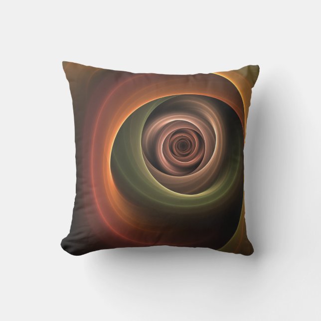 Almofada abstrato espiral 3D Cores quentes quentes Arte Fra (Frente)