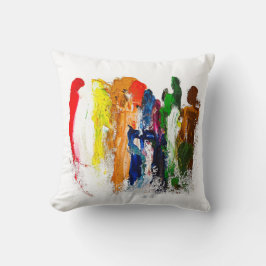 Almofada Abstrato Expressão de figuras humanas em movimento