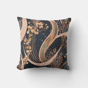 Almofada Abstrato floral, bolinhas, vinhas