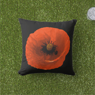 Almofada Abstrato Floral Colorida de Flor Poppy Personaliza