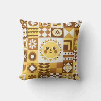 Almofada Abstrato floral. Vintage Scandinavian e folk des