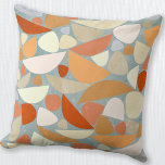 Almofada Abstrato forma laranja<br><div class="desc">meio século abstrato em formas orgânicas modernas em laranja,  espuma marinha e creme. Arte original de Nic Squirrell.</div>
