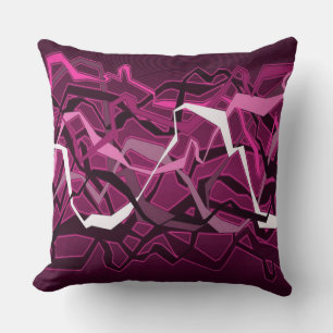 Almofada Abstrato Funky Waves Travesseiro decorativo Rosa