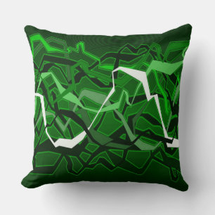 Almofada Abstrato Funky Waves Travesseiro decorativo Verde