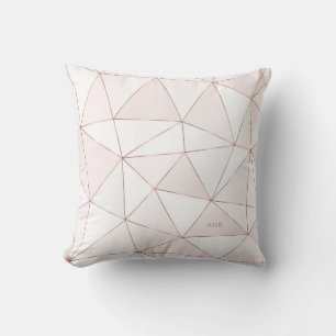 Almofada Abstrato Geométrica Dourada de Rosa de Chic Monog