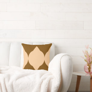 Almofada Abstrato Geométrica Formas Castanhas Beige Diamond