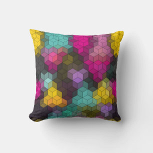 Almofada Abstrato geométrico hexágono moderno forma mosaico