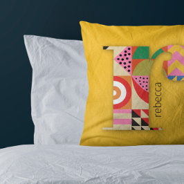 Almofada Abstrato Geométrico Moderno Colorida Inicial