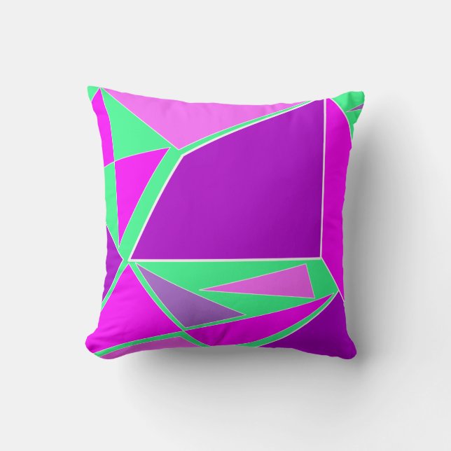 Almofada Abstrato gráfico - design verde roxo (Frente)