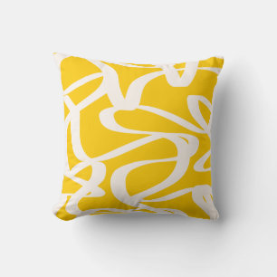 Almofada Abstrato Linha Amarelo