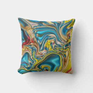 Almofada abstrato marble espirra azul-azul-turquesa-lacrime