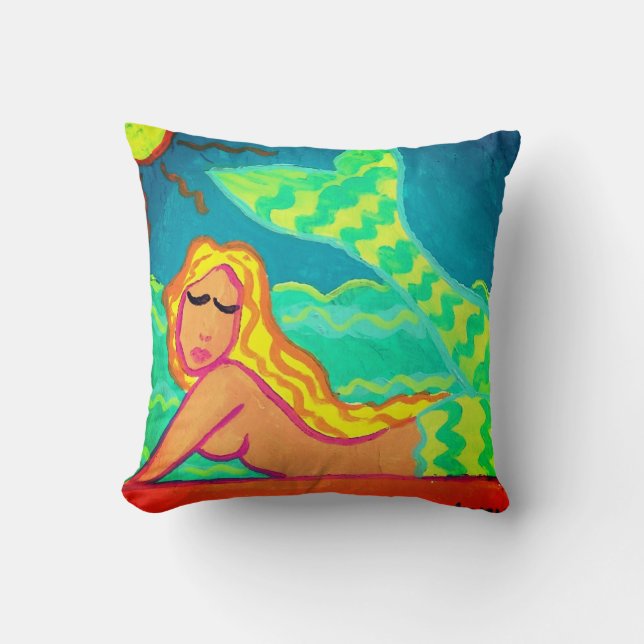 Almofada Abstrato Mermaid Painting (Frente)
