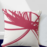 Almofada Abstrato minimalista magenta branca simples<br><div class="desc">O travesseiro na moda apresenta uma composição simples de fita de abstrato artística em magenta sobre um simples fundo branco. Essa composição de abstrato é construída sobre combinações de fitas repetidas, que são sobrepostas e entrelaçadas para formar um design na moda abstrato. Um elegante travesseiro decorativo artístico para o seu...</div>