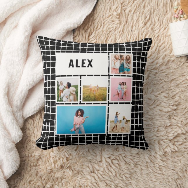 Almofada Abstrato mínimo de foto moderna e preto branco 6 (Cobertor)