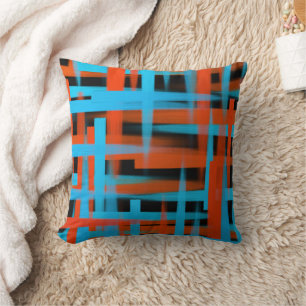 Almofada Abstrato Modern Orange Blue Bruskes