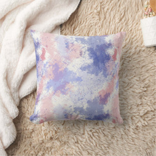 Almofada Abstrato Moderno de Cor de Água Rosa Azul