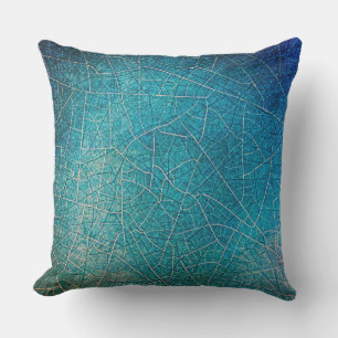 Almofada Abstrato Mosaico Azul-Turquesa Travesseiro Exterio