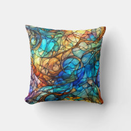 Almofada Abstrato Multicolorido 77 estilo Vidro Pintado