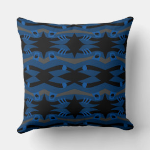 Almofada Abstrato Noah's Ark Black Blue Cinza