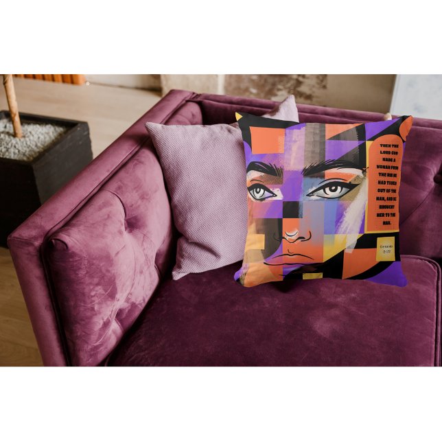 Almofada Abstrato O Senhor Fez Uma Mulher Fé Cristã (Criador carregado)