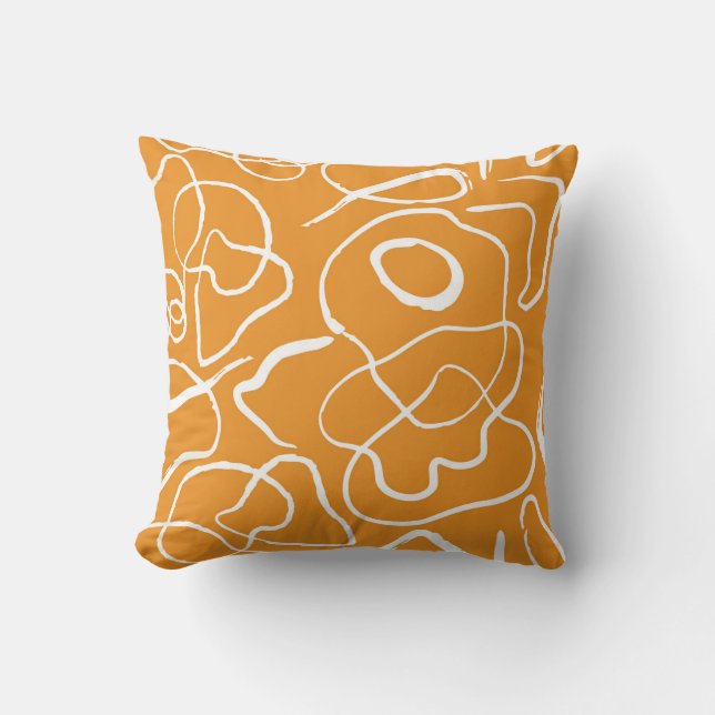 Almofada Abstrato Orange Flow (Frente)