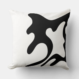 Almofada Abstrato orgânico preto-e-branco moderno